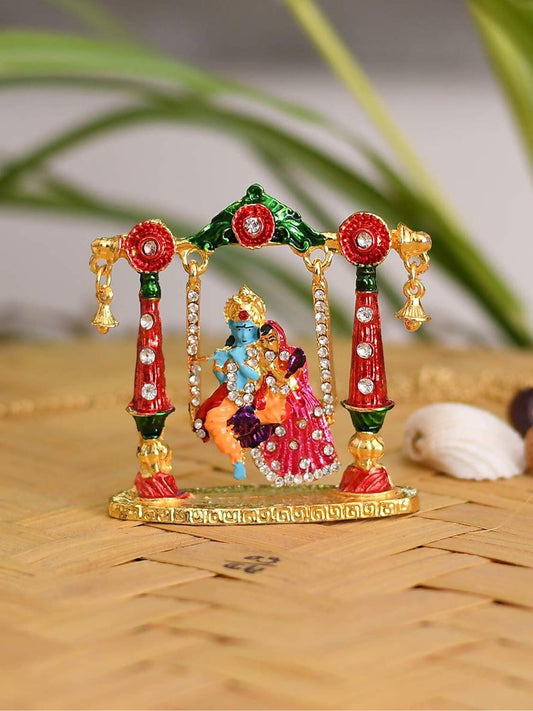 Collectible India Radha Krishna Idol on Jhula - Grab2buy