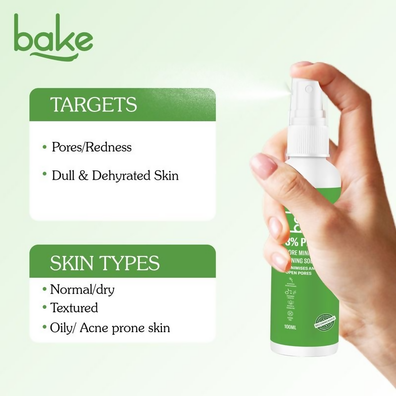 Bake 3% Pha Pore Minimising Toner With Gluconolactone & Niacinamide For Open Pores & Acne  Grab2Buy Bake Grab2Buy