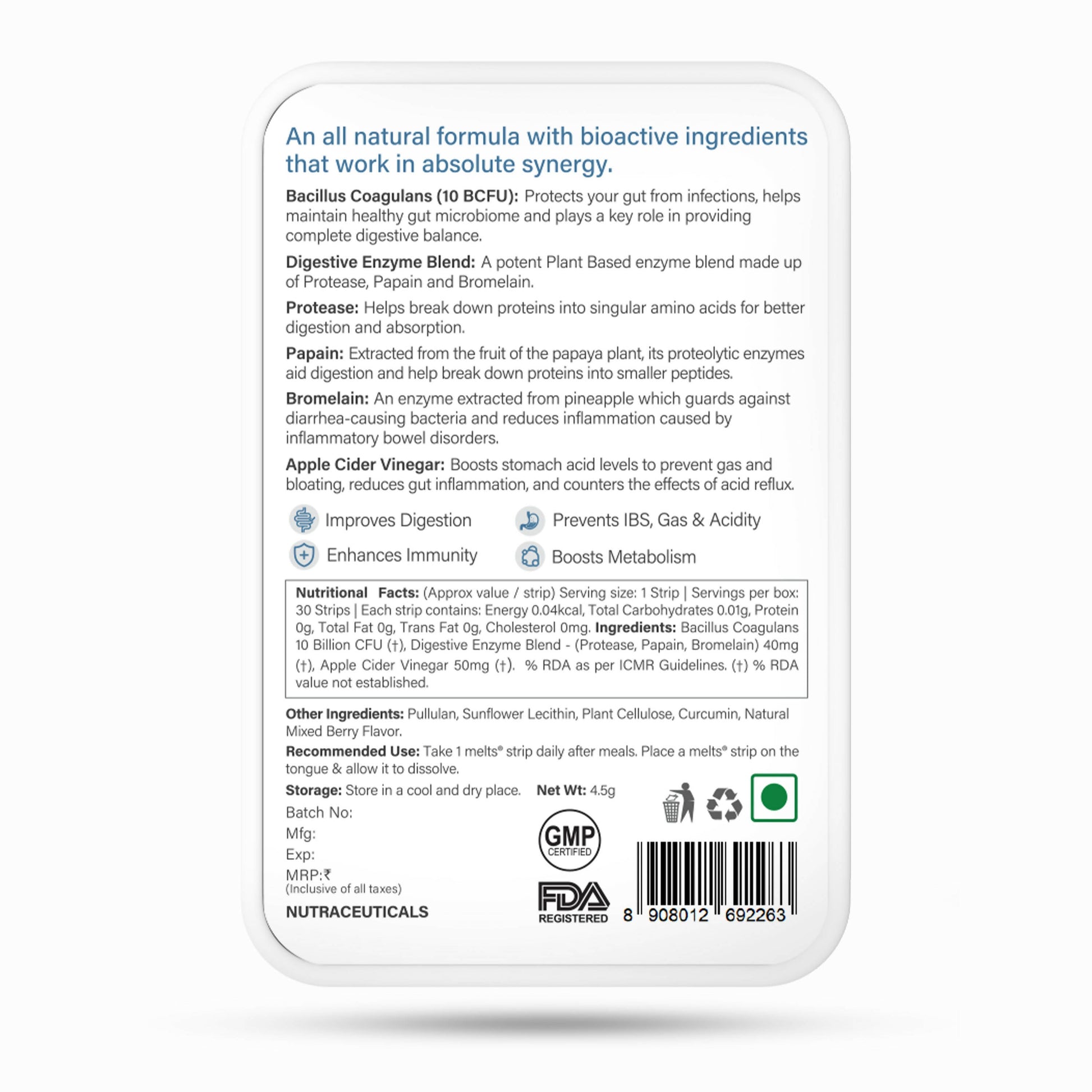 Wellbeing Nutrition Melts Healthy Gut Oral Strips  Grab2Buy Wellbeing Nutrition Grab2Buy