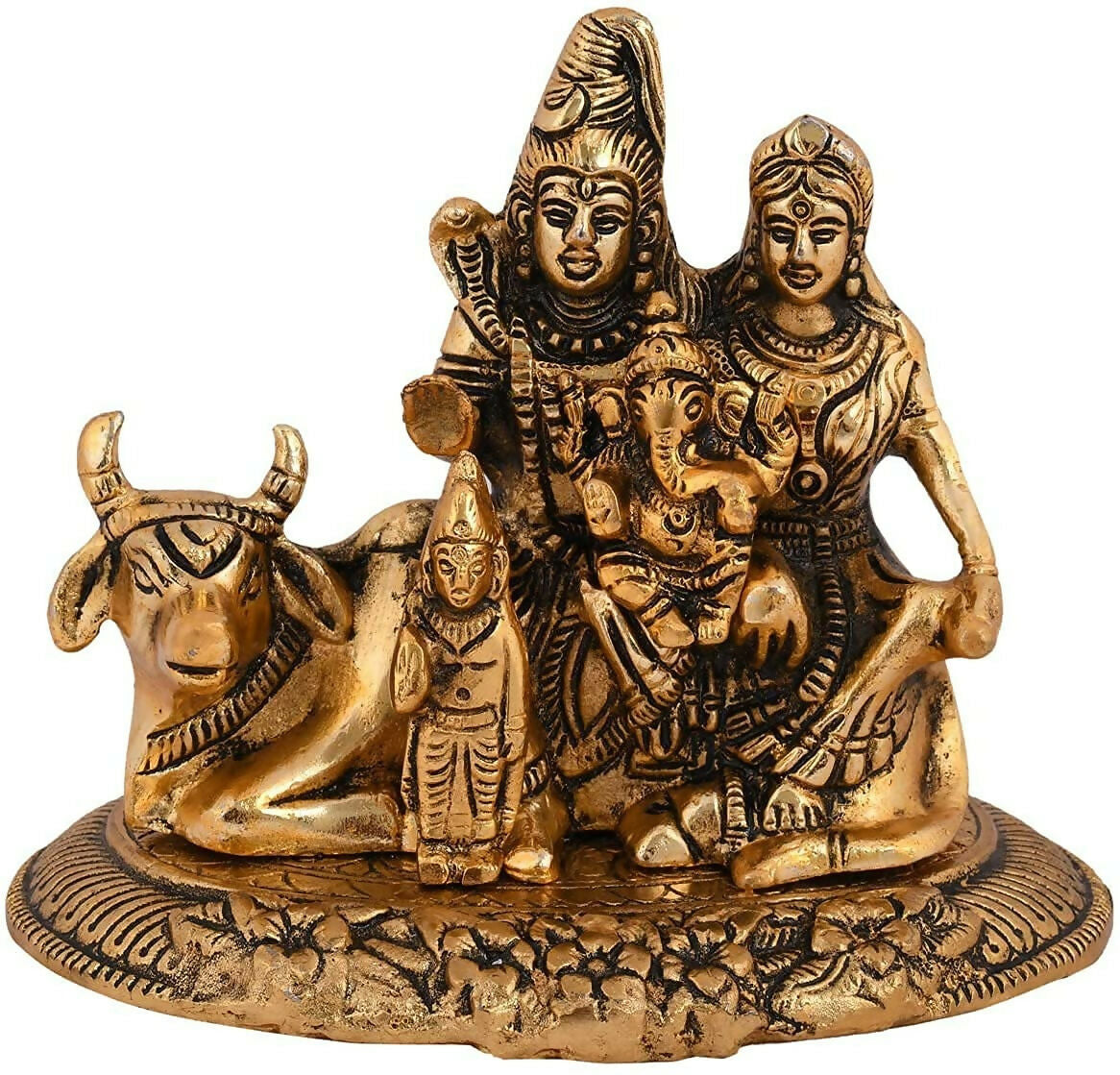 Collectible India Handcrafted Shiva Parvati Ganesh Idol - Grab2buy
