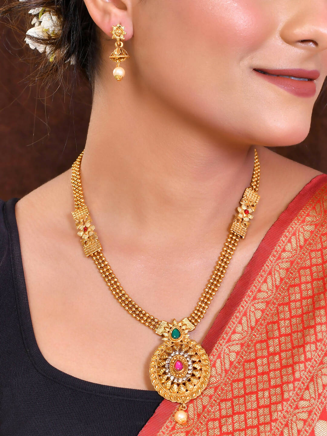 VOJ Women Gold Color stainless steel Jewellery Set  Grab2Buy VOJ Grab2Buy