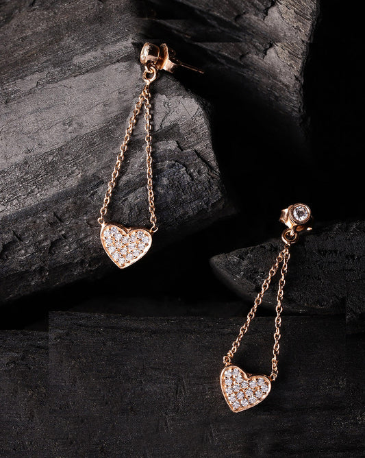 Gold-Polished With Pink Beaded Leaf Drop Earring For Women - Wahe Jewels Noz2Toz