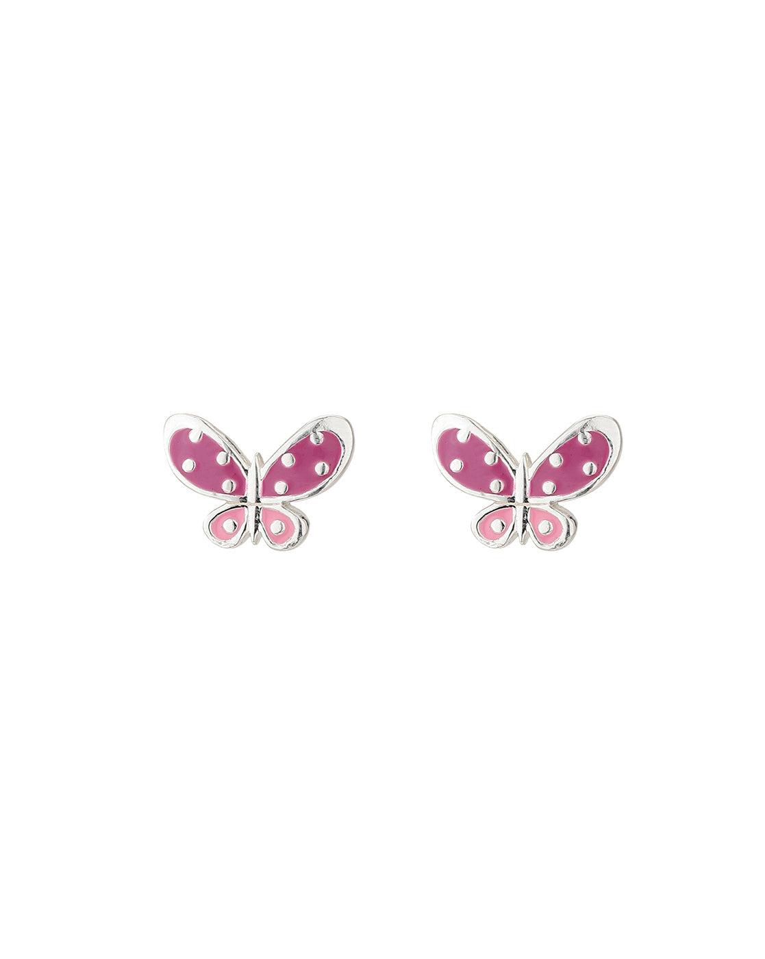 Rhodium Plated Butterfly Cz Stud Earring For Women - Wahe Jewels Noz2Toz