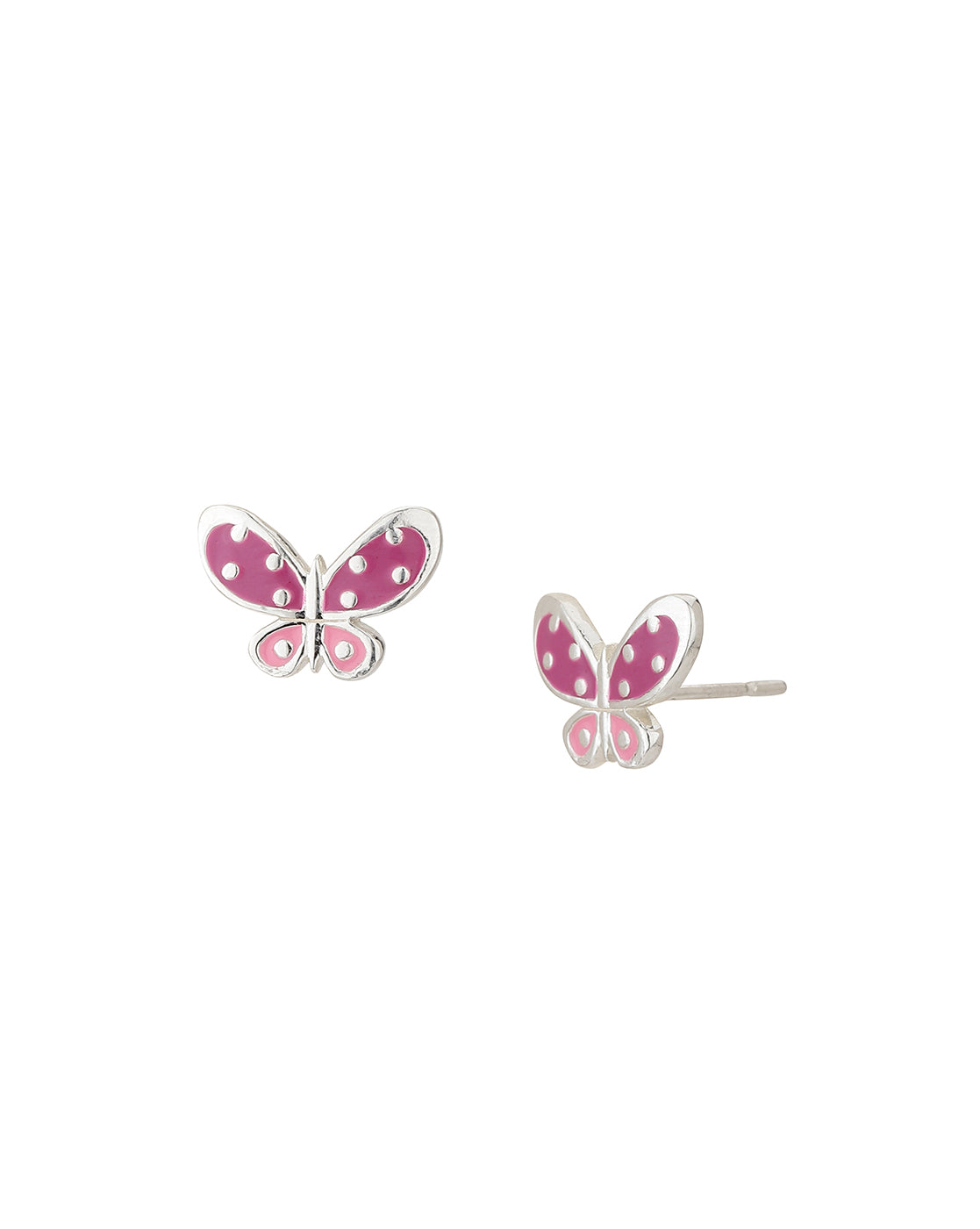 Rhodium Plated Butterfly Cz Stud Earring For Women - Wahe Jewels Noz2Toz
