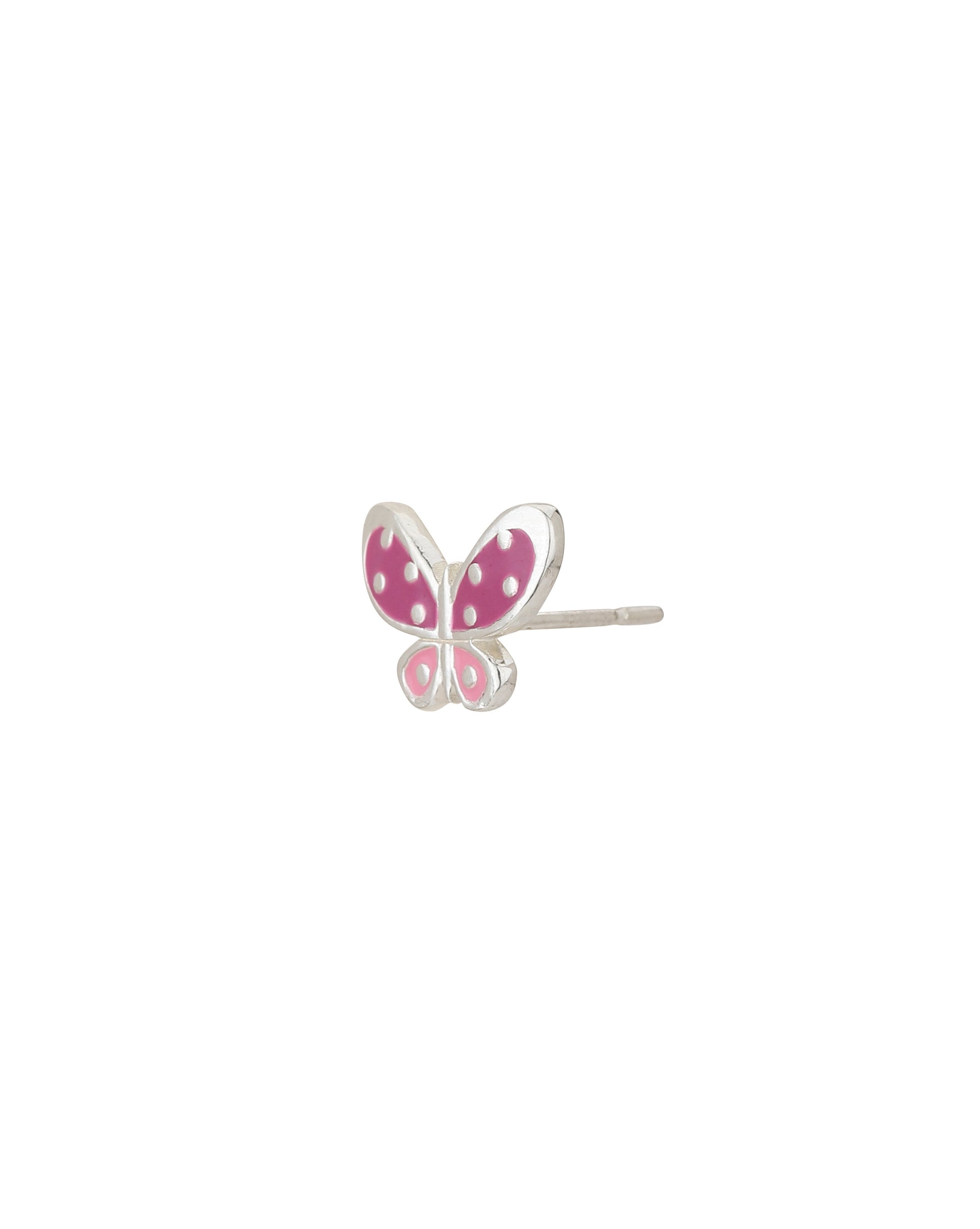 Rhodium Plated Butterfly Cz Stud Earring For Women - Wahe Jewels Noz2Toz