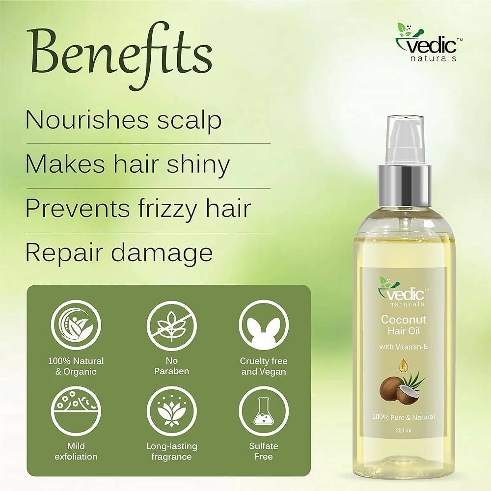 Vedic Naturals Virgin Coconut Hair Oil With Vitamin-E  Grab2Buy Vedic Naturals Grab2Buy