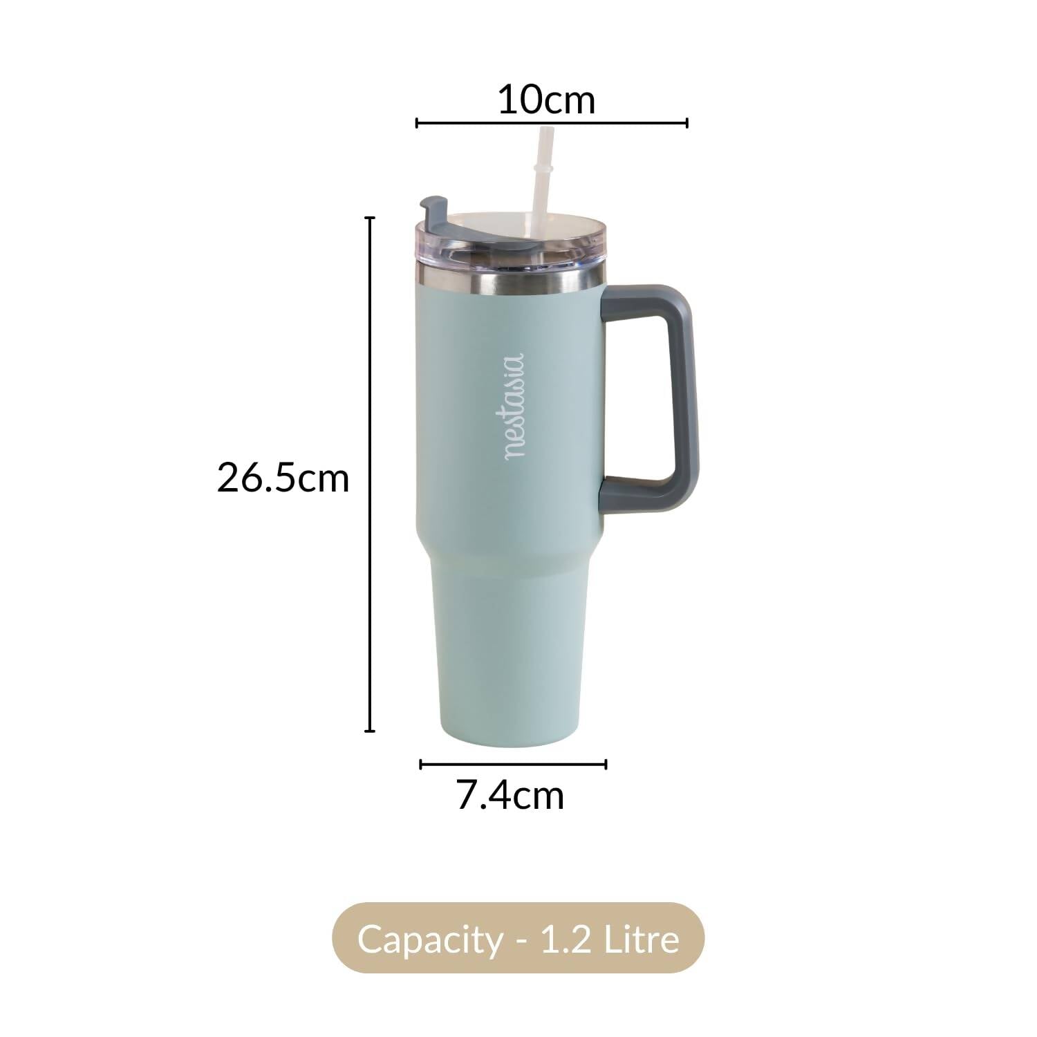 Nestasia Tumbler with Handle Straw & Lid - 1.2L (Green) - Grab2buy