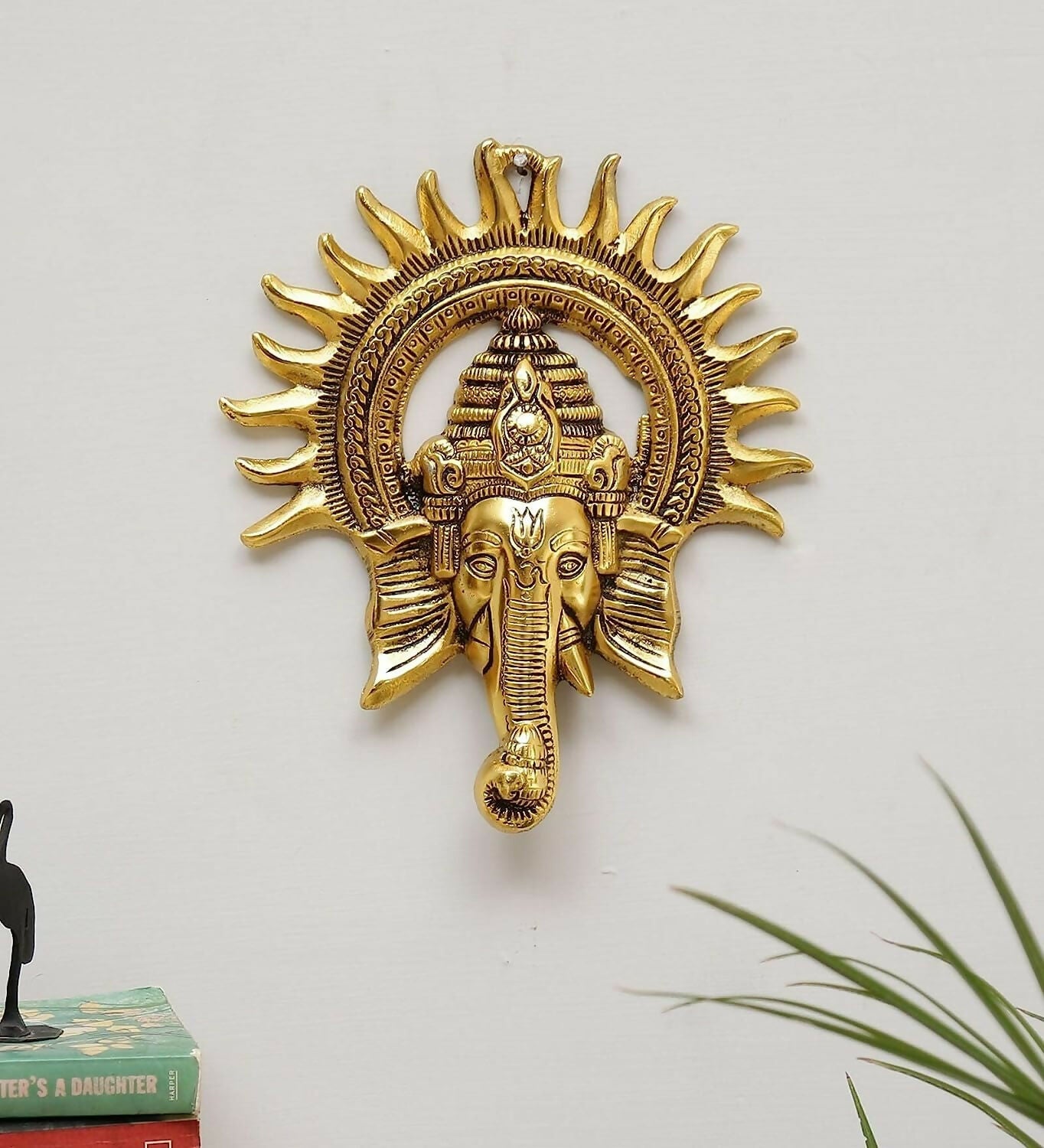 KridayKraft Metal Ganesha ji Statue, Ganpati Wall Hanging Sculpture Lord Ganesh Idol - Grab2buy