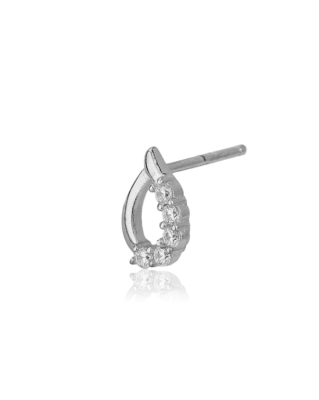 Silver Toned With Pearl & Cz Studded Studs Earring - Wahe Jewels Noz2Toz