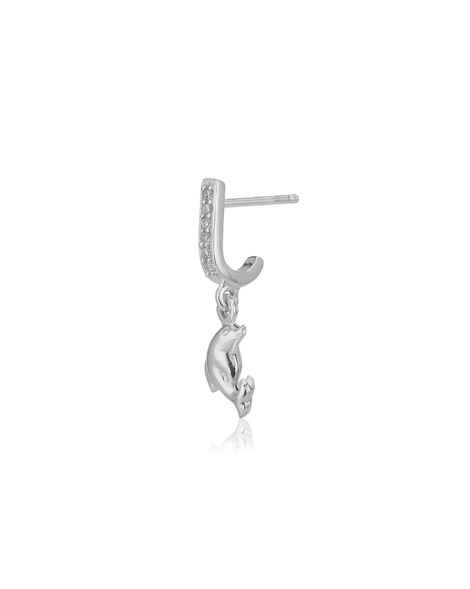 925 Sterling Silver Rhodium Plated With Leaf Drop Earring - Wahe Jewels Noz2Toz
