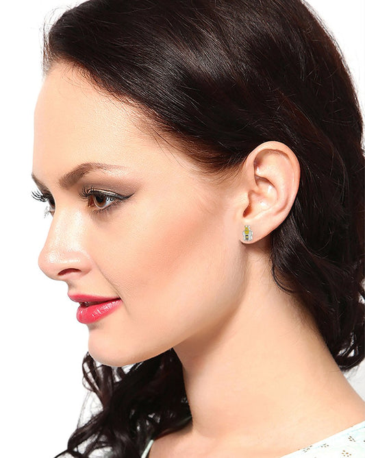 925 Sterling Silver Rhodium Plated Cz Heart Drop Earring For Women - Wahe Jewels