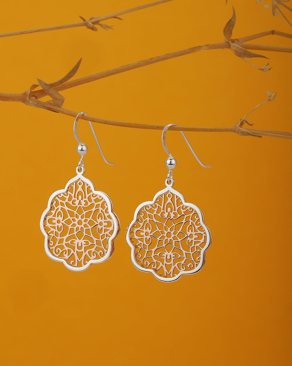 Premium Jwlry - Gold & White Toned Pearls Studded Gold-Polished Teardrop Shaped Handcrafted Half Hoop Earrings - Wahe Jewels Noz2Toz