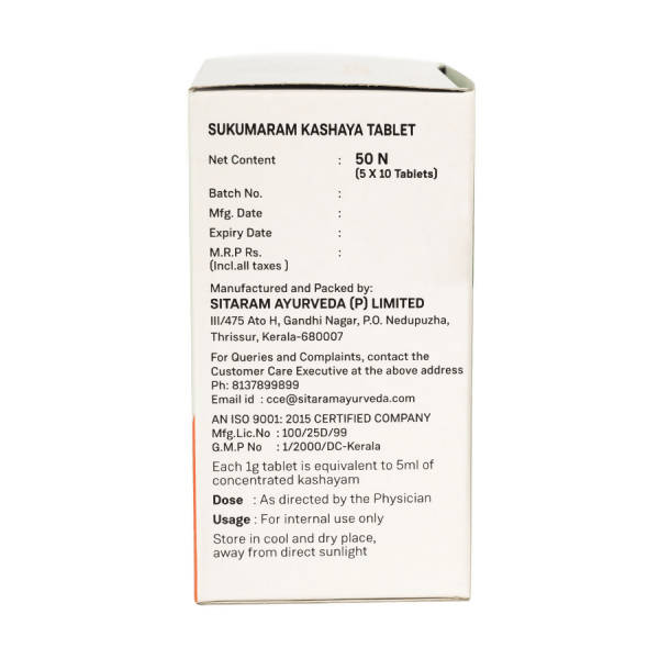 Sitaram Ayurveda Sukumaram Kashaya Tablet 