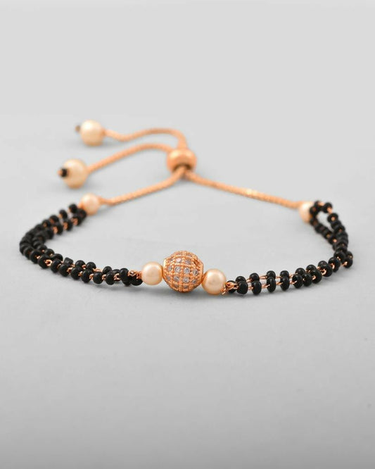VOJ Gold-Polished AD Stone Studded Mangalsutra Bracalet | Grab2Buy