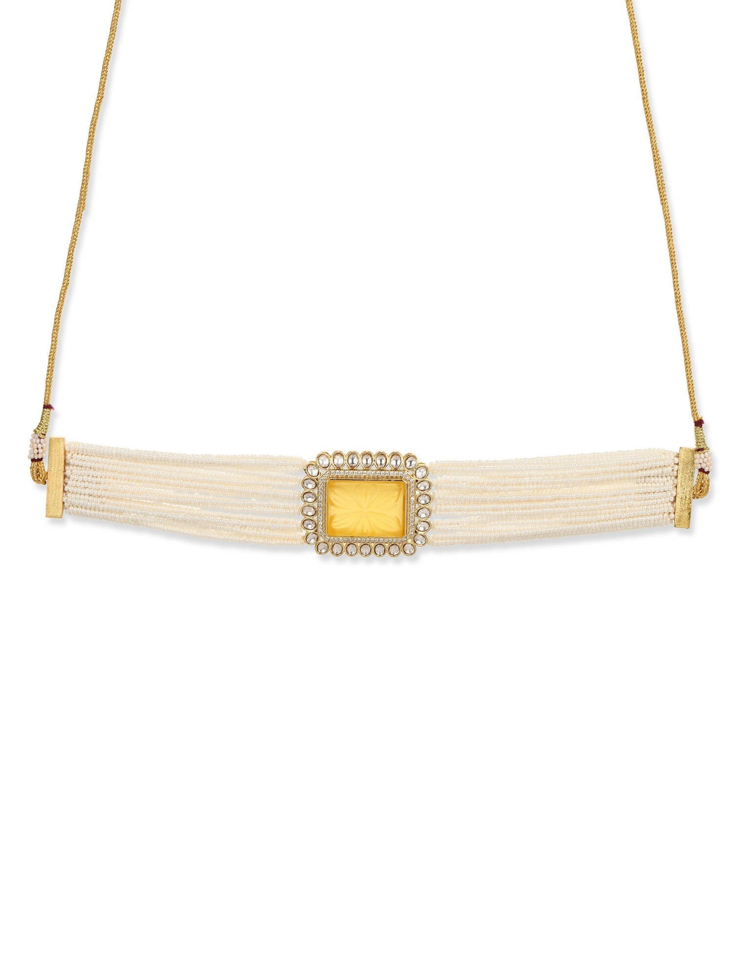 Women's Gold-Polished Necklace - Ruby Raang | Swadesiicart