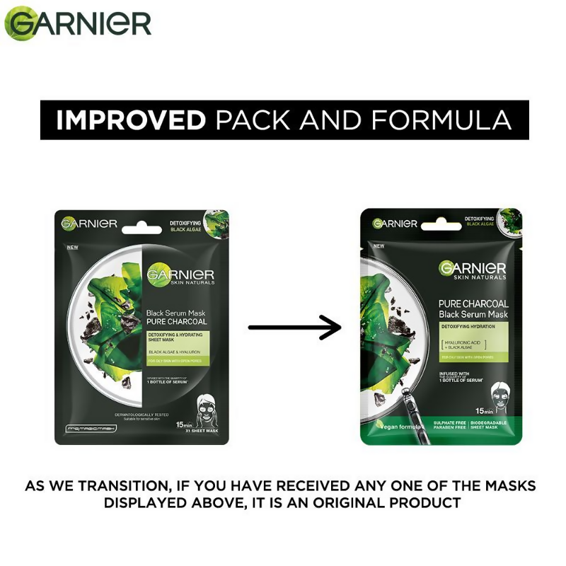 Garnier Skin Naturals Black Serum Mask Pure Charcoal 