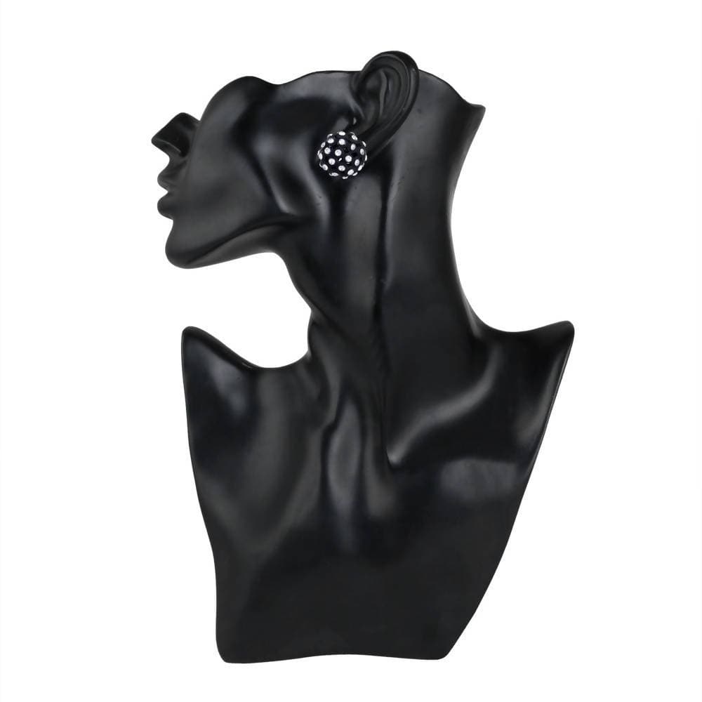 Trendoo Jewelry Gold Plated Stylish Fancy Black Studs