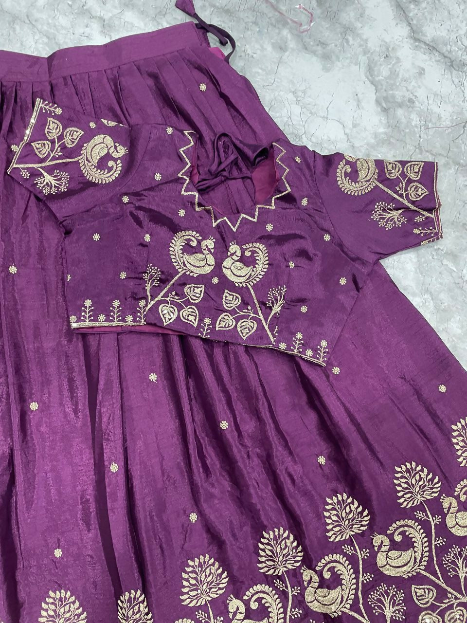 Teeya Creation New Womens Beautiful Fully Stitched Designer Lehenga Choli With Embroidered Dupatta - Wine