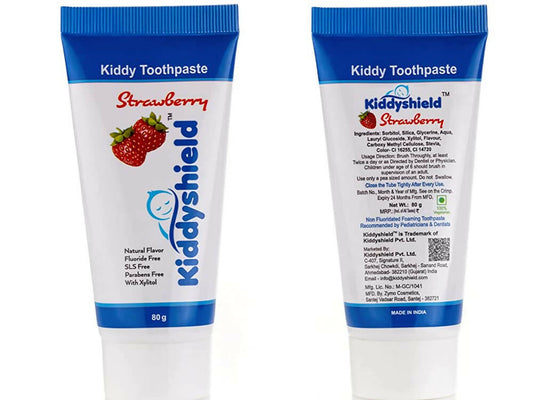 Kiddyshield Fluoride Free Formula Baby Toothpaste Strawberry For Kids 1- 5 Years - Grab2buy