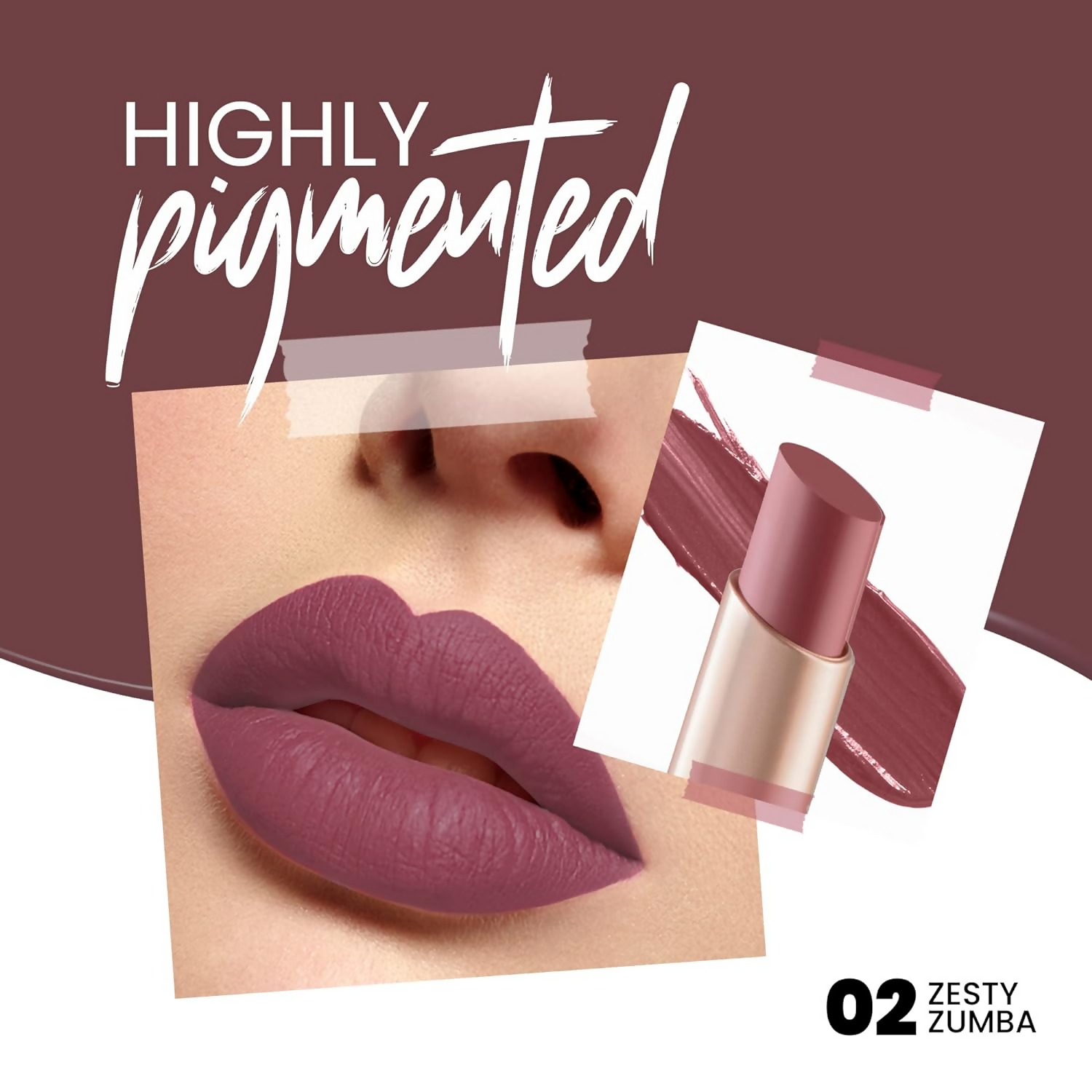 MARS Cosmetics Creamy Matte Long Lasting Lipstick - 02 Zesty Zumba 