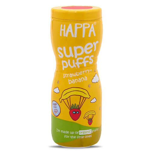 Happa Multigrain Strawberry & Banana Melts Super Puffs (8 Months+) 
