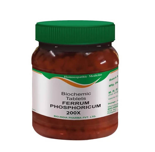 Bio India Homeopathy Ferrum Phosphoricum Biochemic Tablets – Homeopathic Inflammation & Immunity Tissue Salt 