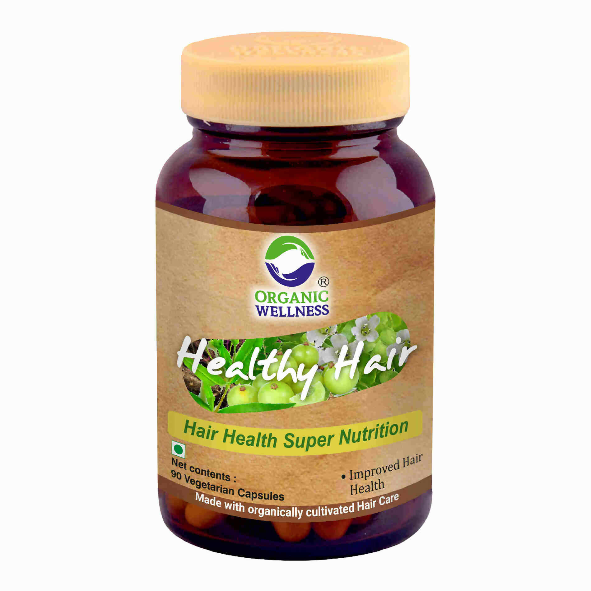 Organic Wellness Healthy Hair Vegetarian Capsules - Grab2buy