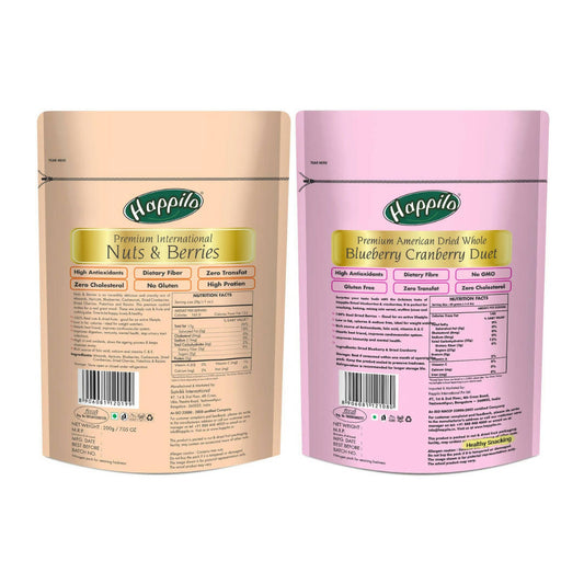 Happilo Premium Combo (Nuts & Berries & Blueberry Cranberry Duet) - Distacart