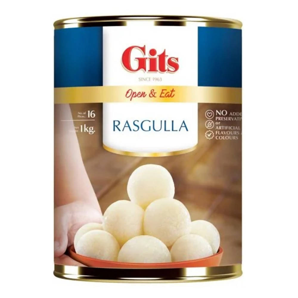 Gits Rasgulla Tin - Open & Eat 