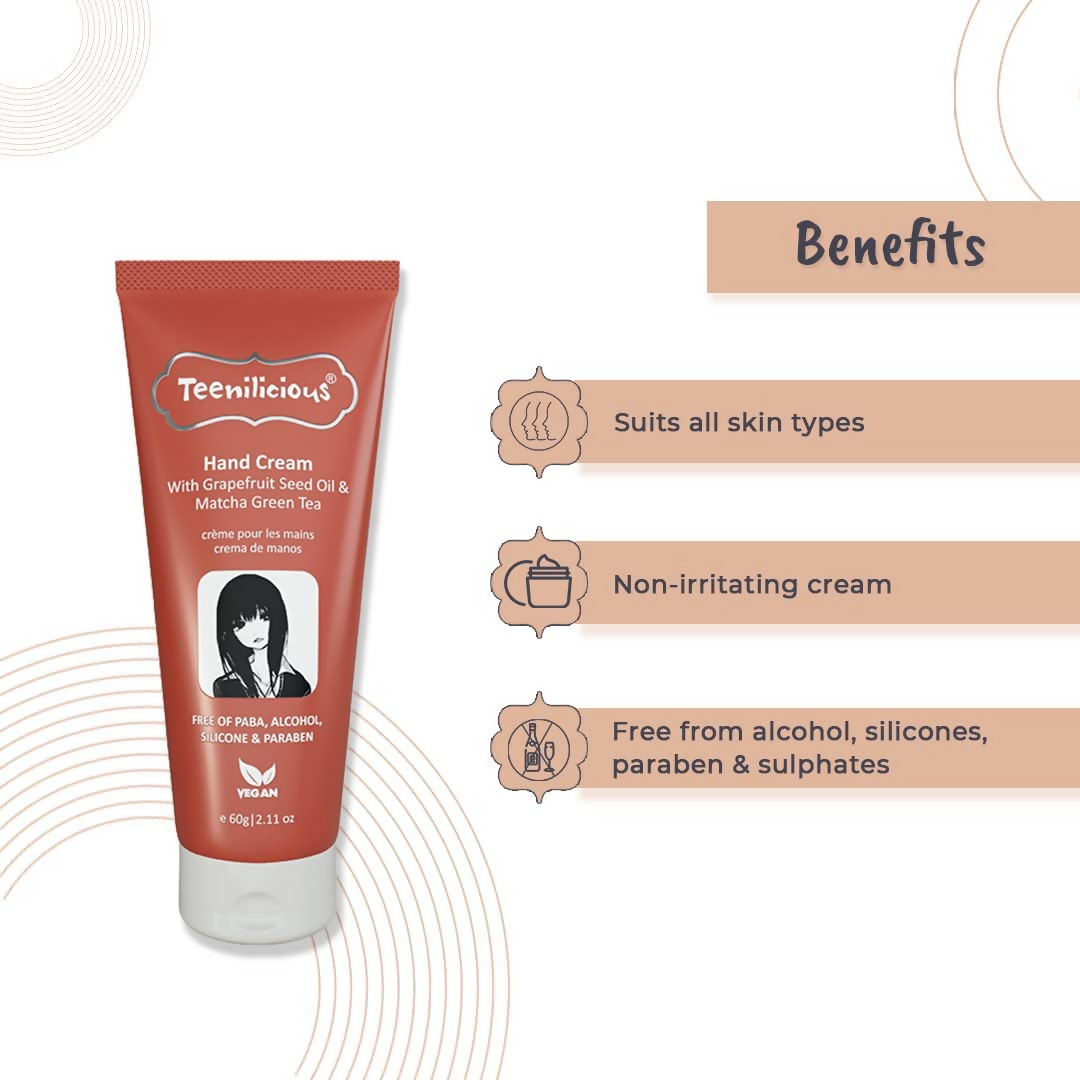 Teenilicious Hand Cream With Grapefruit Seed Oil & Matcha Green Tea 