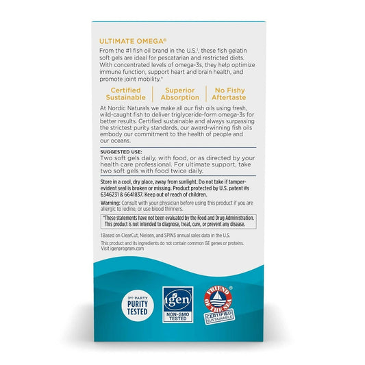 Nordic Naturals Ultimate Omega in Fish Gelatin Softgels - Lemon Flavor - Grab2buy