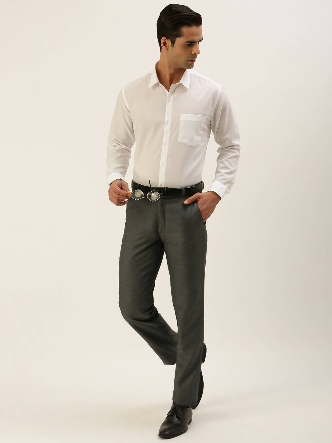Ramraj Cotton Mens Full Sleeve White Shirt Plus Size - Minister Cotton 