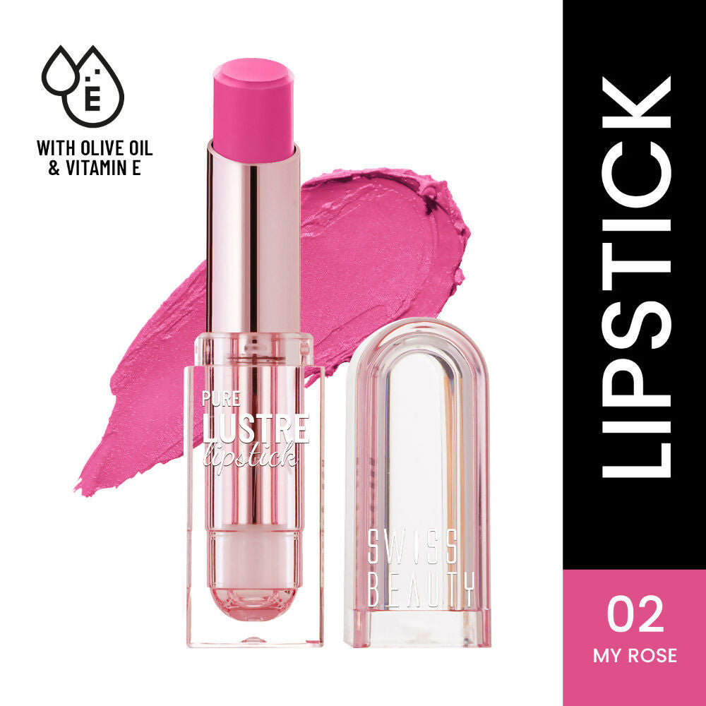 Swiss Beauty High Shine Finish Smooth Glide Pure Lustre Lipstick - 2 My Rose 