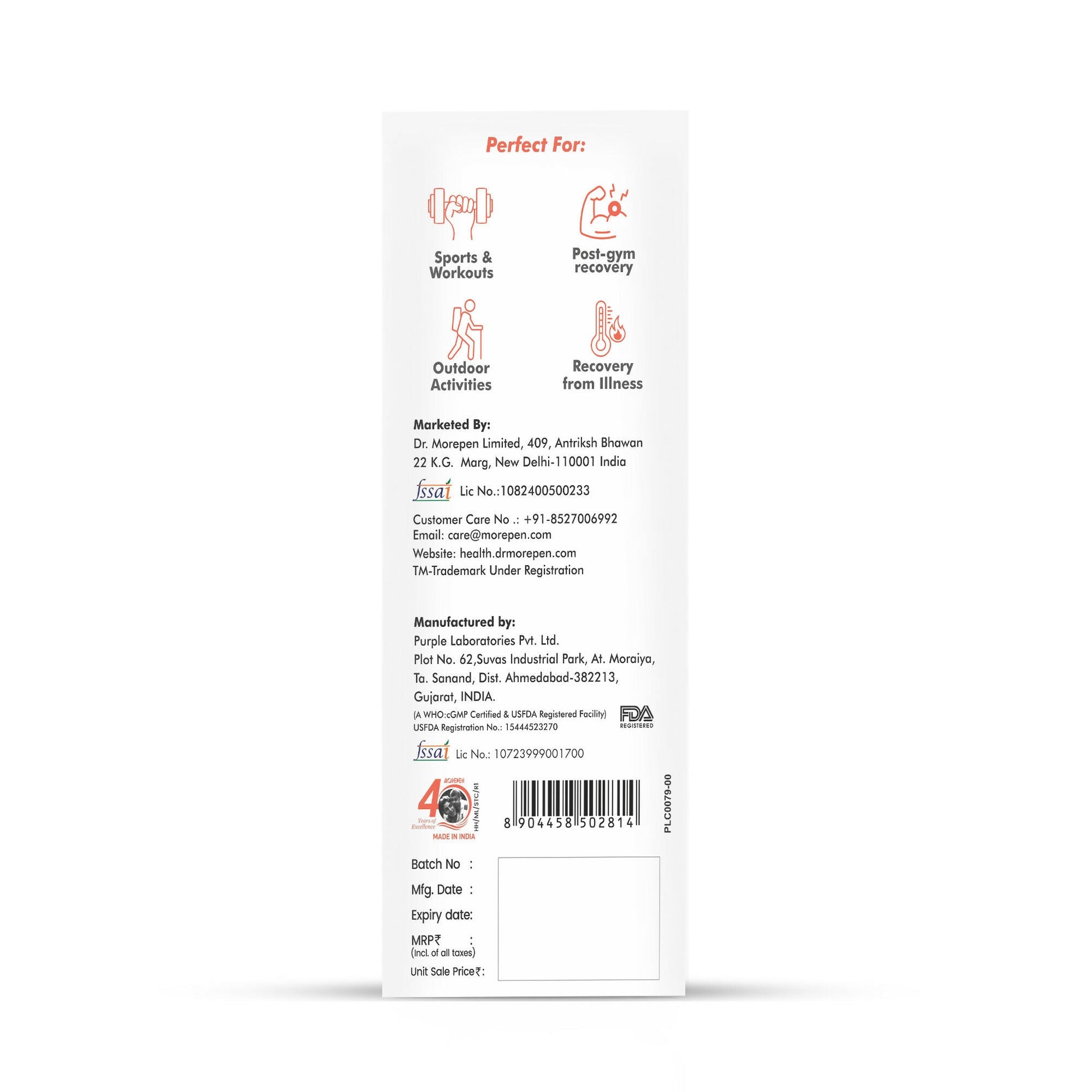 Dr. Morepen Hydrolyte Electrolyte & Vitamin Drink Mix - Strawberry