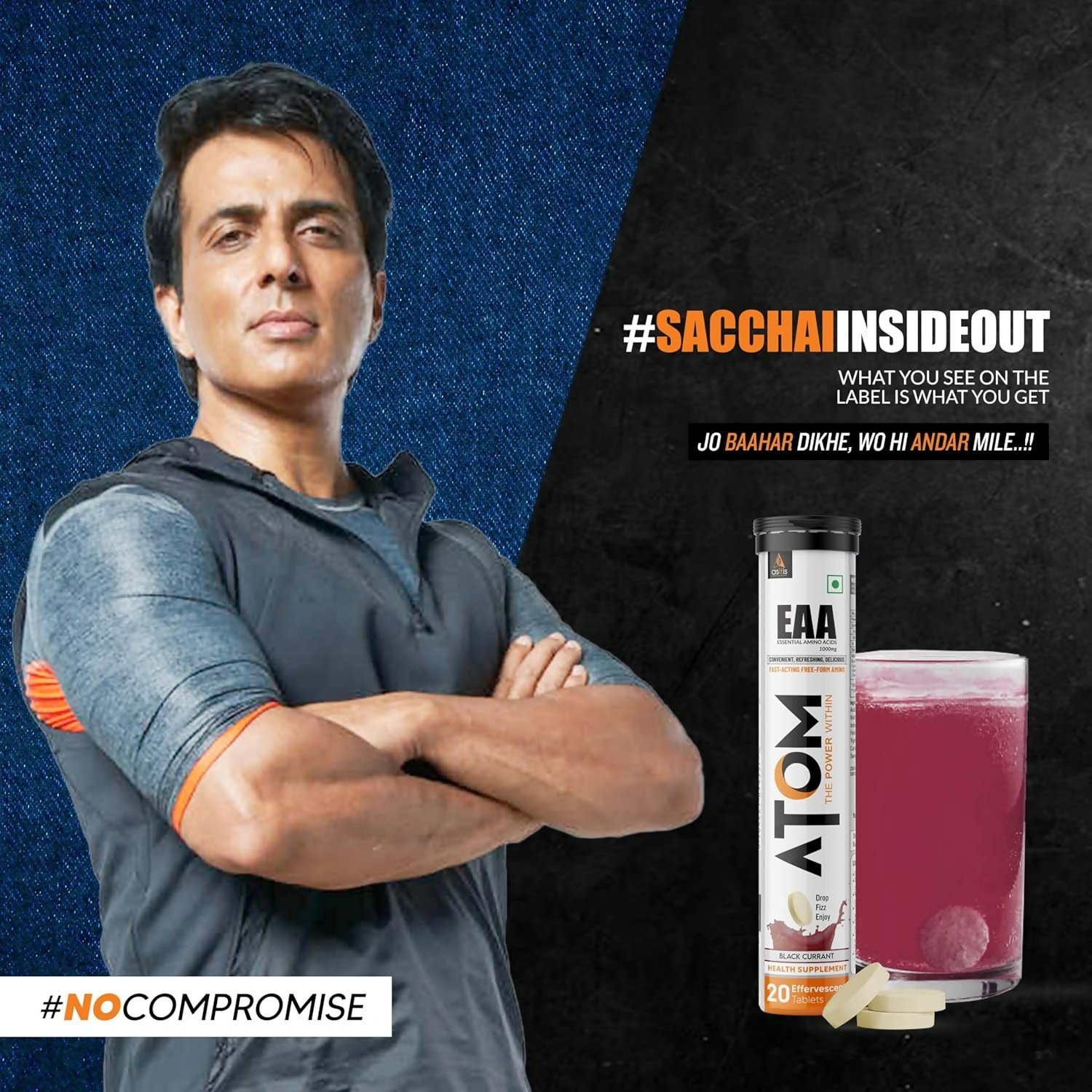 As-It-Is Atom Eaa Effervescent Tablets Black Currant Flavour 