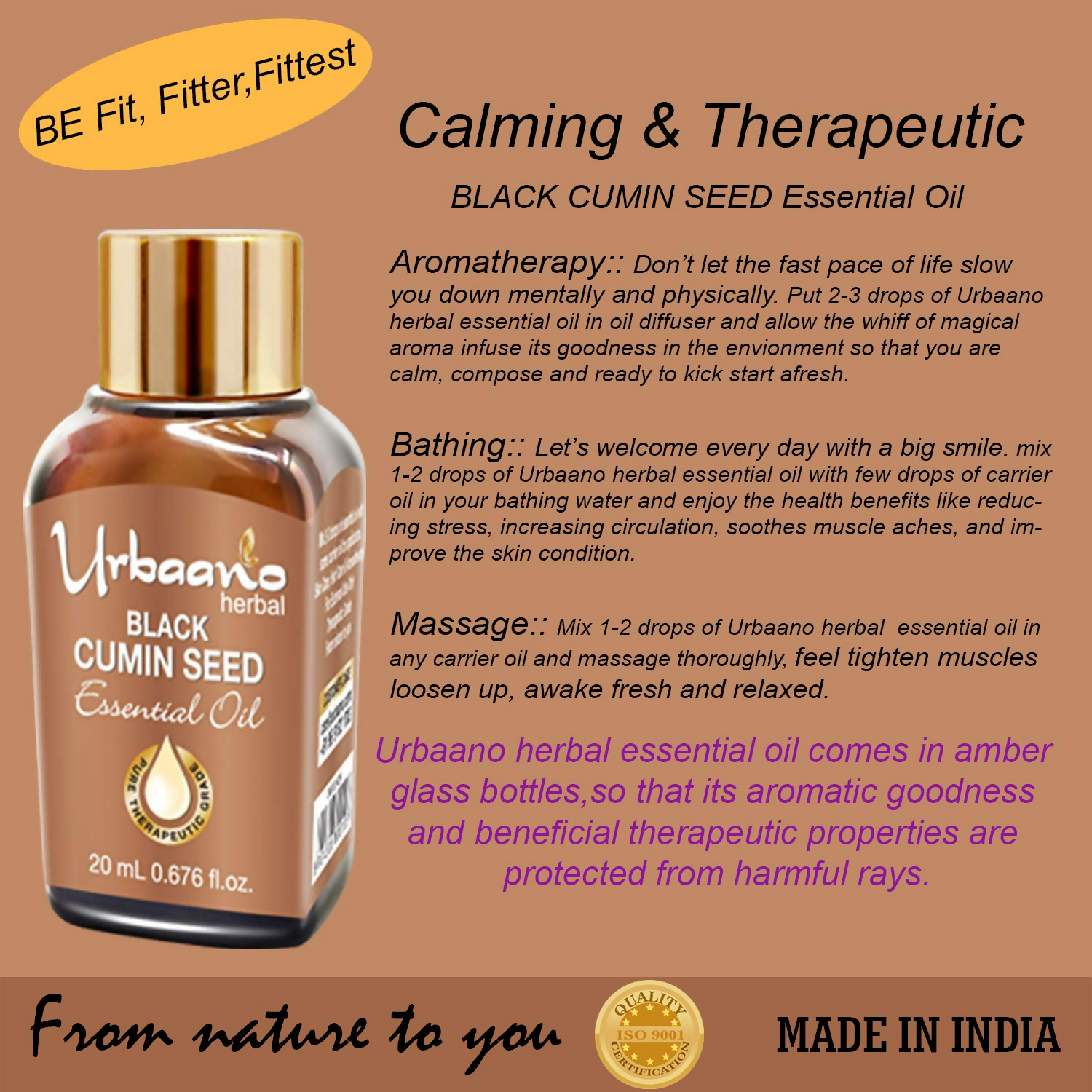 Urbaano Herbal Black Cumin Seed Essential Oil 