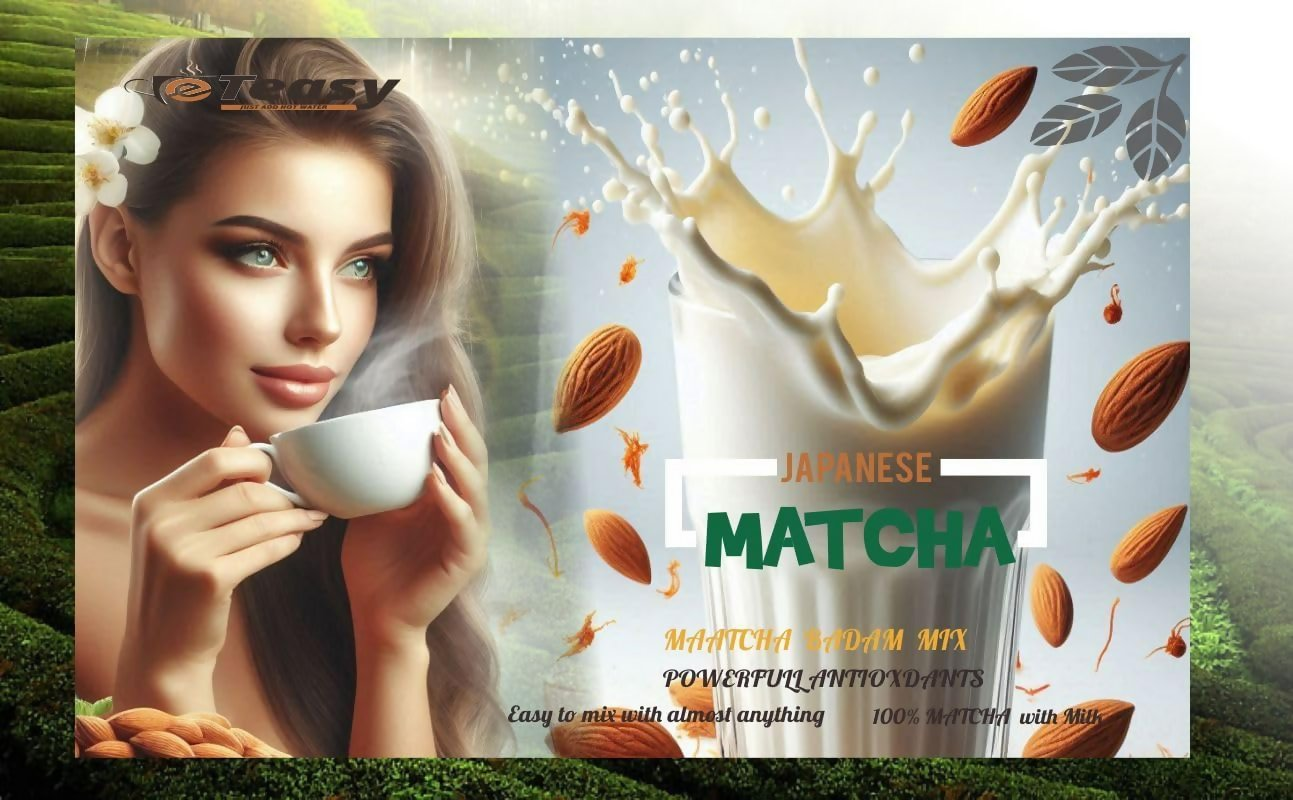 Eteasy Japanese Matcha Sonti Mix Milk Drink Kashmiri Kesar Saffron Mix Powder | Swadesiicart