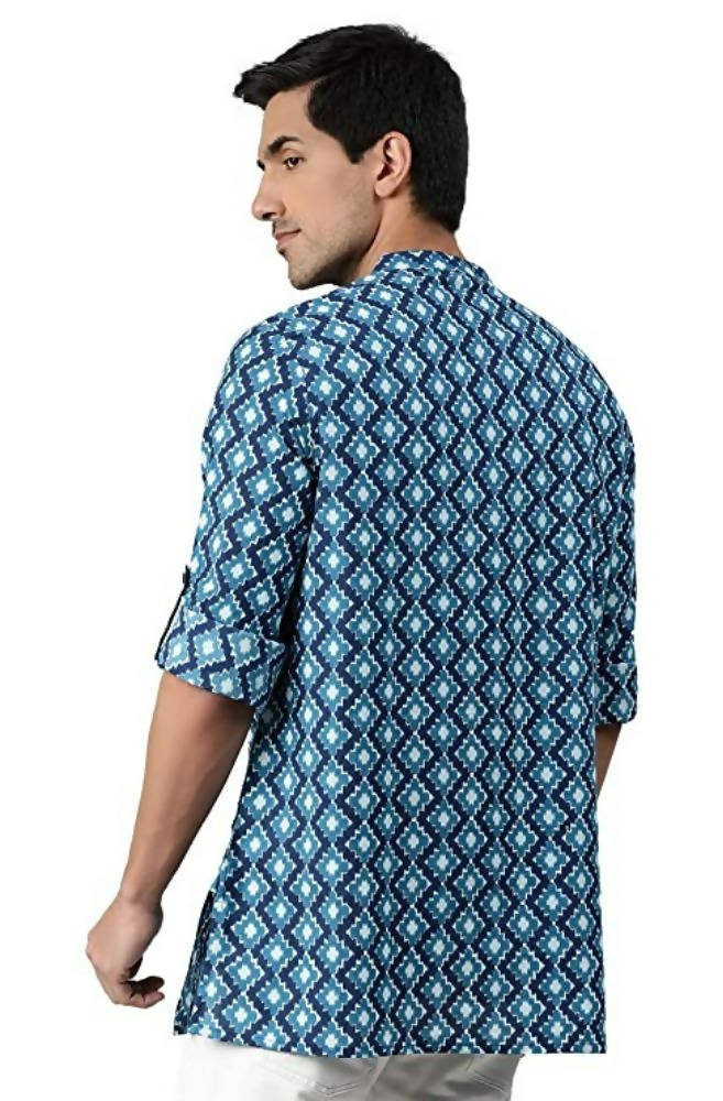Janasya Men's Blue Cotton Kurta