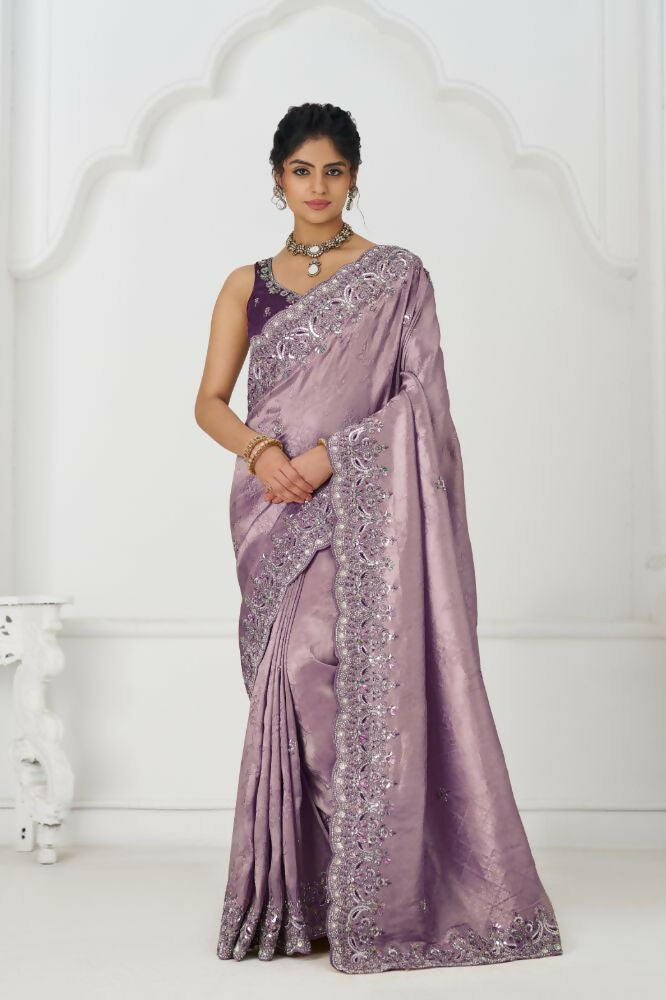 Kesar Fab Latest Bluepure Dola Viscouse Silk With Sequins And Beads Embroidery For Festivals Saree