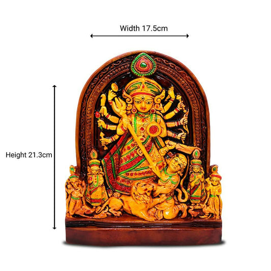 Rare Planet Stoneware Handpainted Maa Durga Standard - Grab2buy