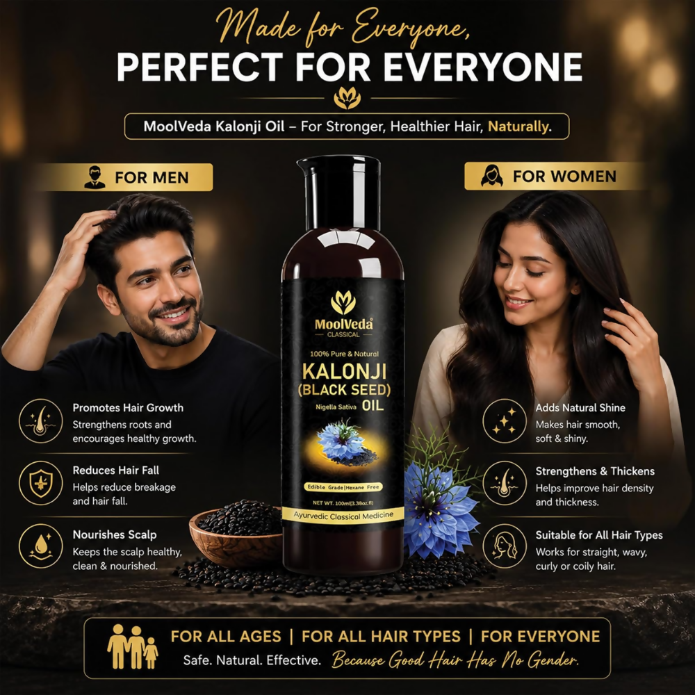 Moolveda Premium Cold Pressed Kalonji Oil - Black