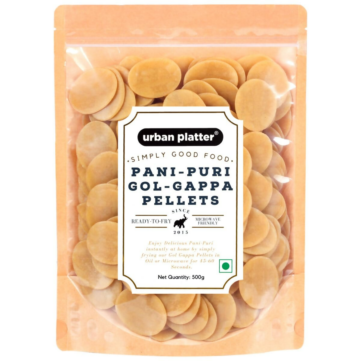 Urban Platter Pani Puri Golgappa Pellets Ready-To-Fry Or Microwave 