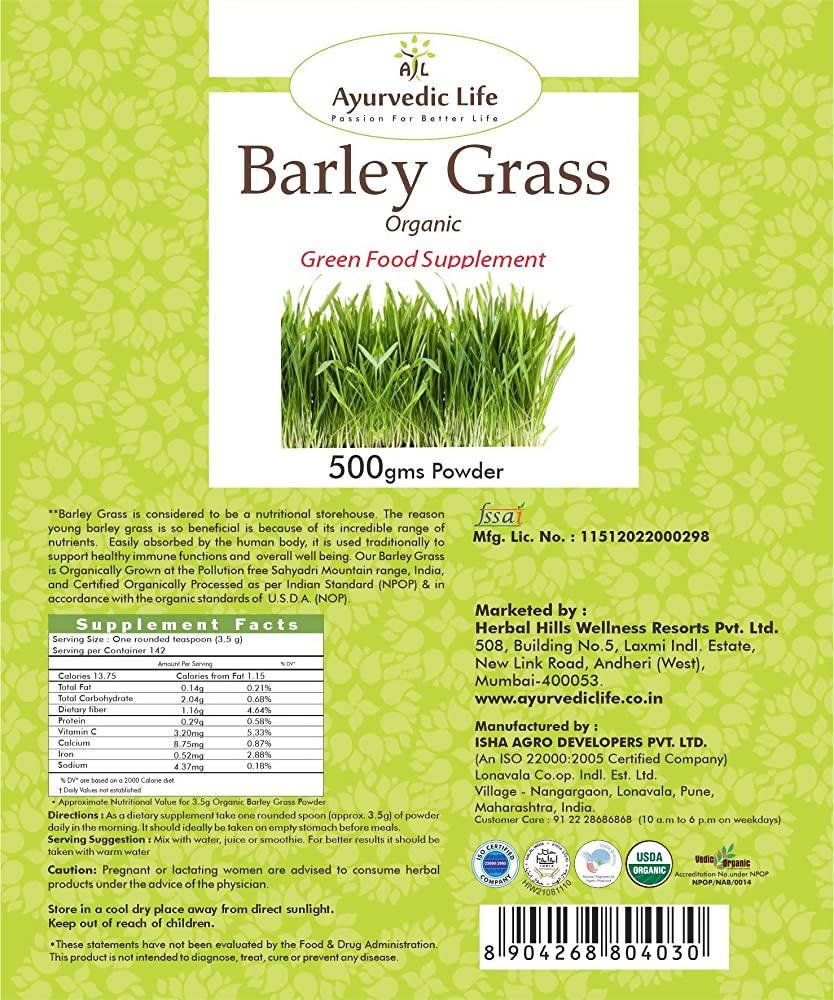 Ayurvedic Life Barley Grass Powder 