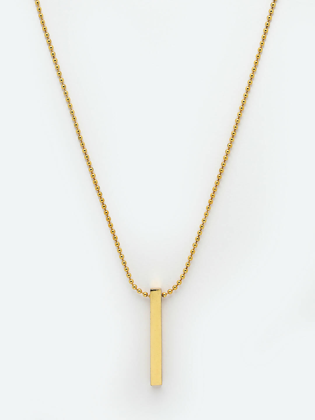 NVR Men Gold-Polished Geomatric Pendent With Chain 