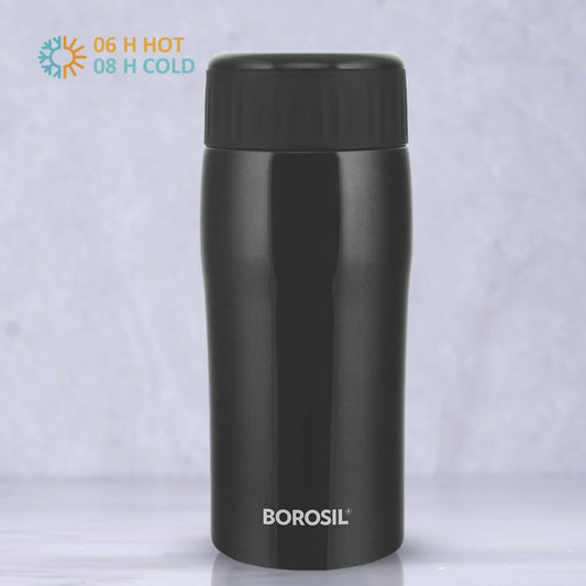 Borosil Cosmic Insulated Water Bottle Tumbler - 320ml (Black) - Grab2buy