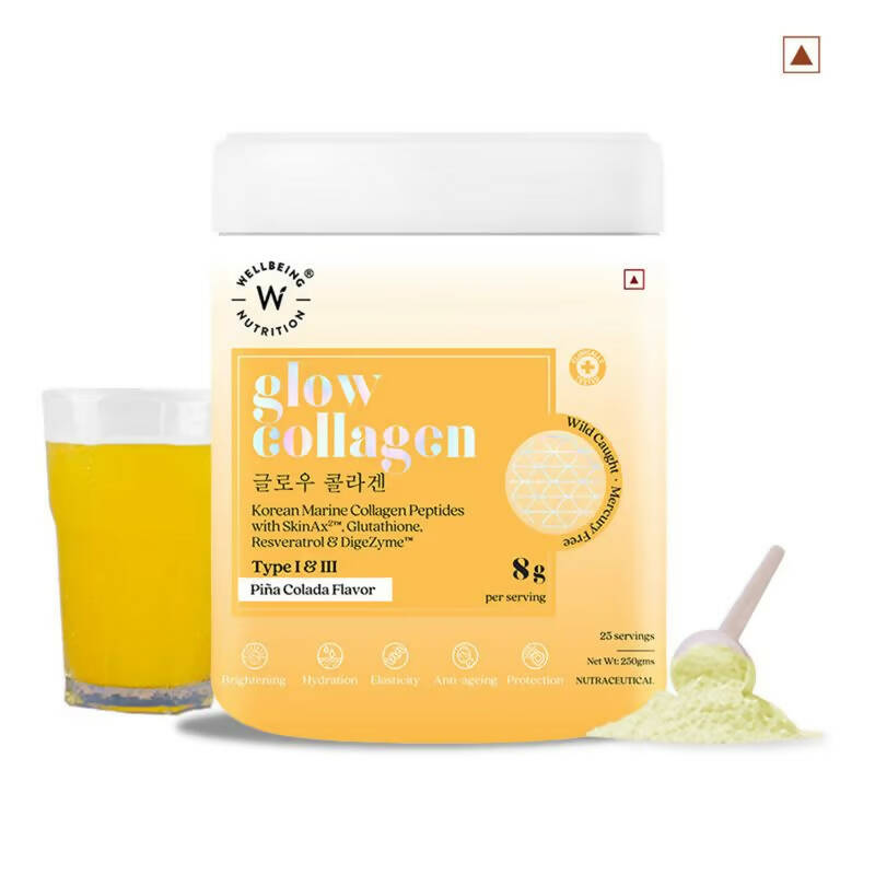 Wellbeing Nutrition Glow Korean Marine Collagen Peptides - Pina Colada Flavor  Grab2Buy Wellbeing Nutrition Grab2Buy