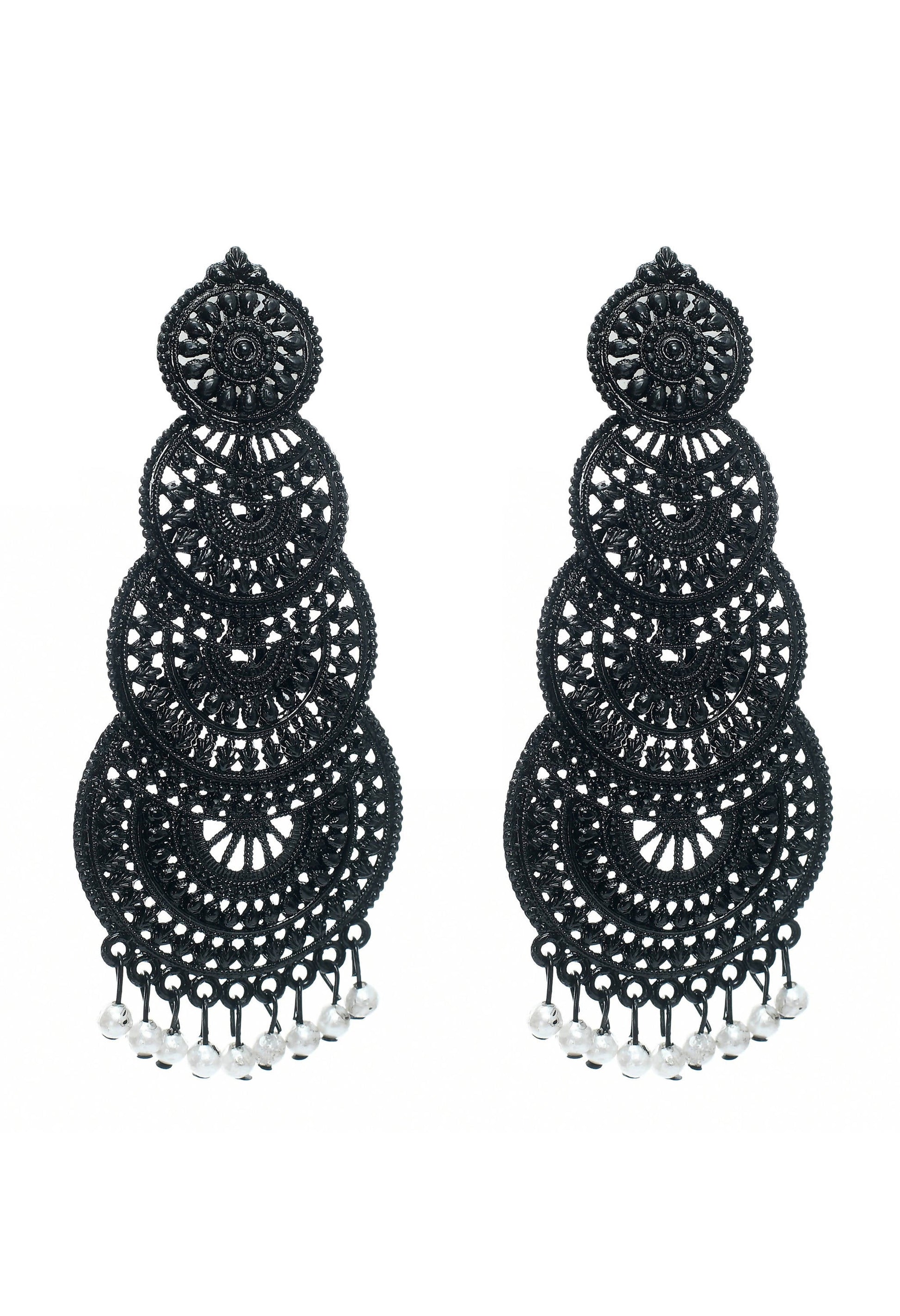 Mominos Fashion Johar Kamal Women's Latest Design Black Color Earrings - Grab2buy