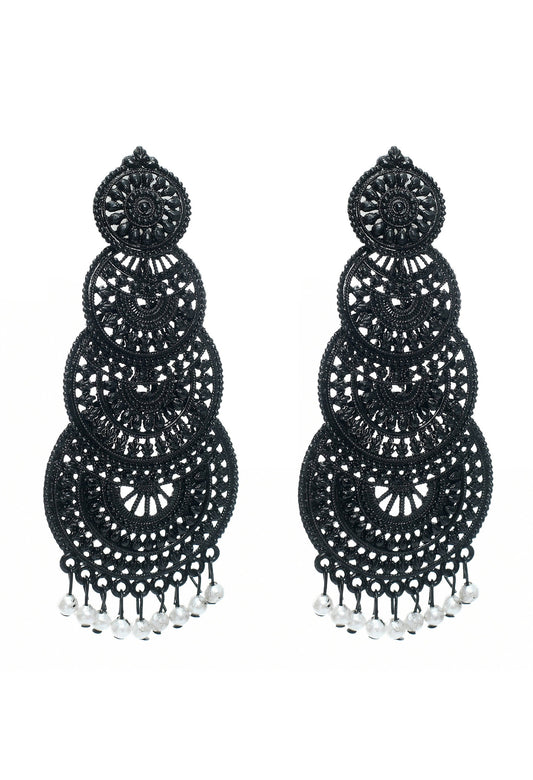 Mominos Fashion Johar Kamal Women's Latest Design Black Color Earrings - Grab2buy
