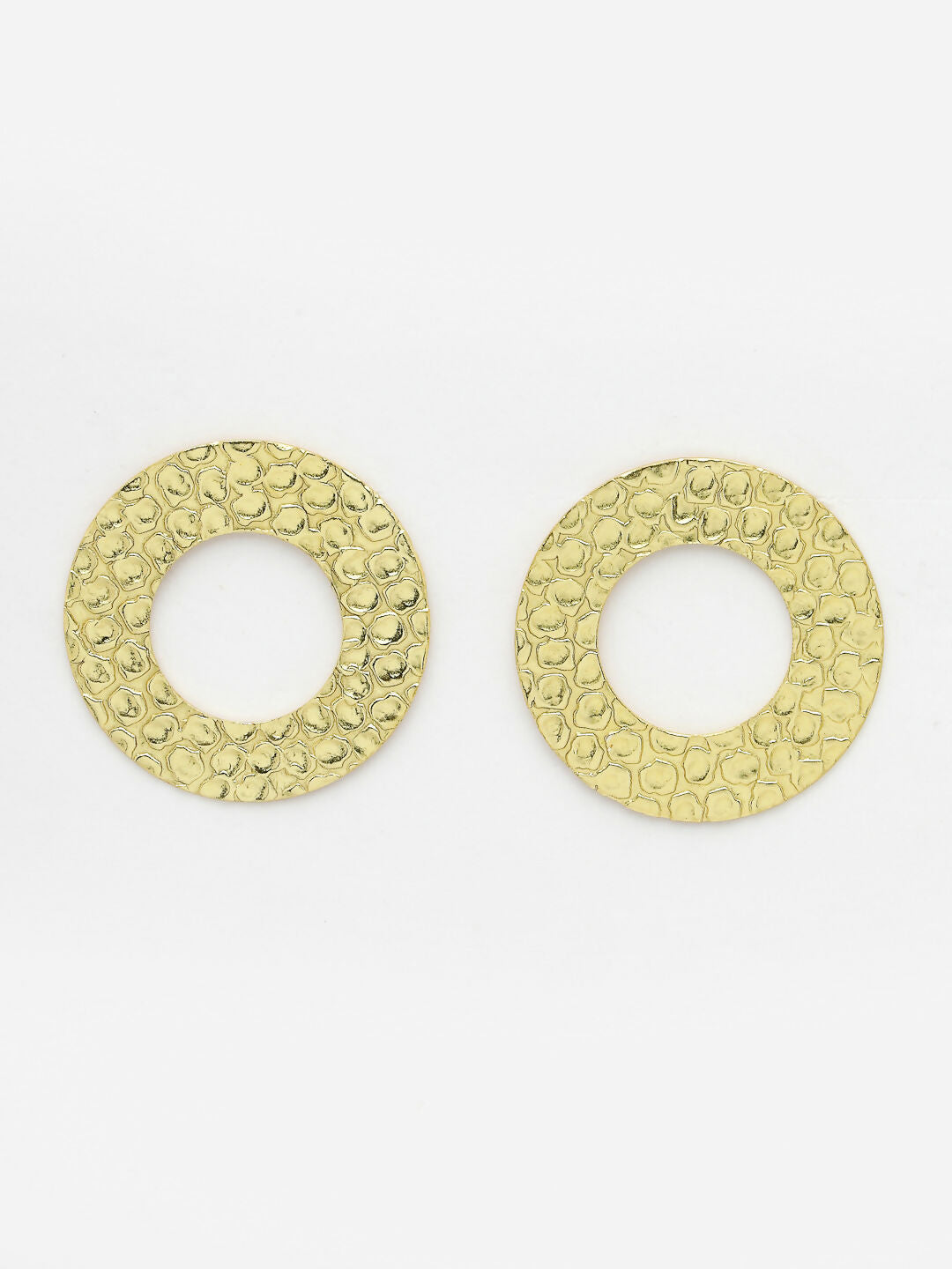 NVR Women Gold-Plated Cut Out Circle Drop Earrings - Grab2buy