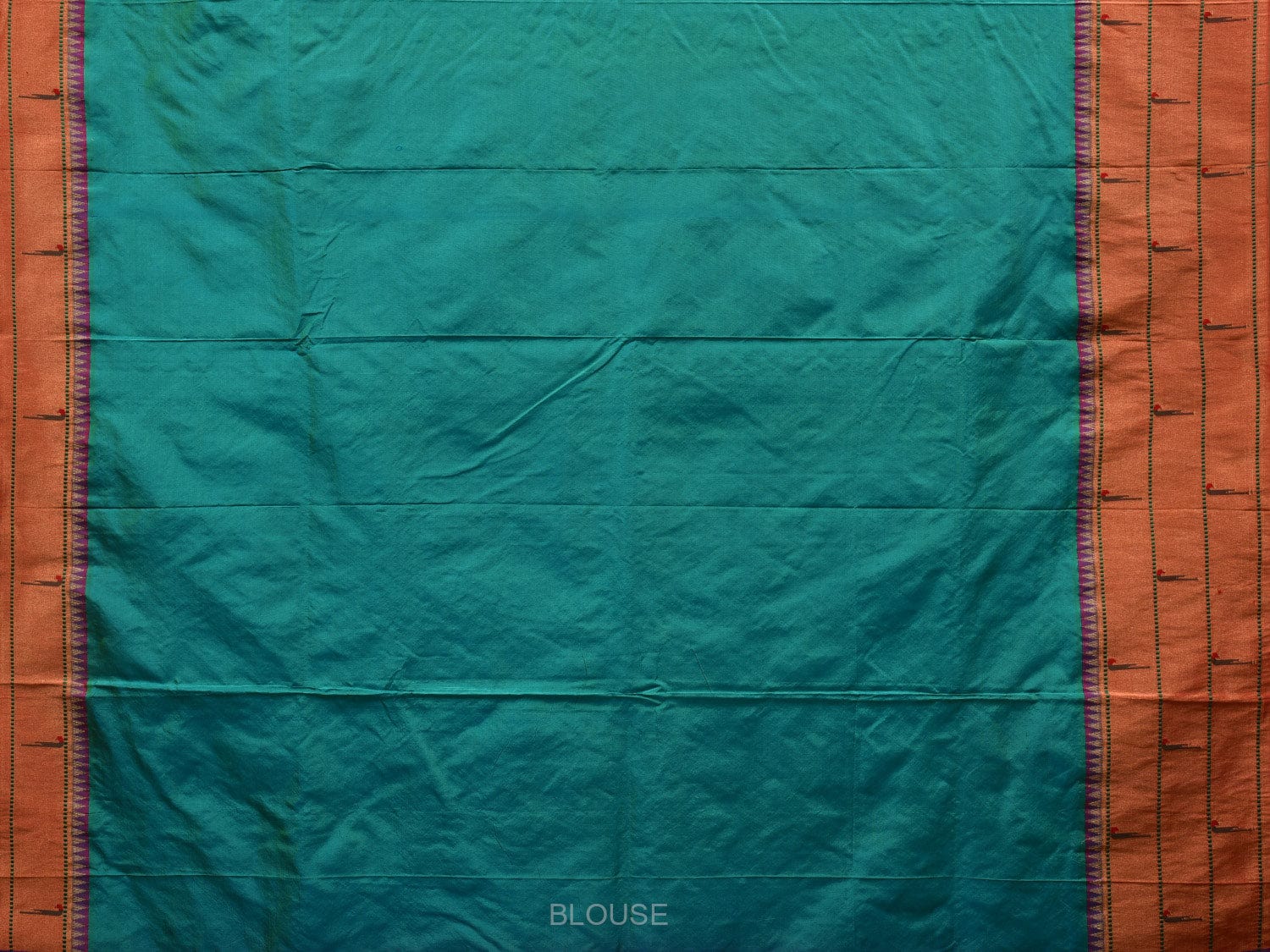 Sea Blue Paithani Silk Handloom Grab2Buy with Triple Muniya Border Design - Global Threads 